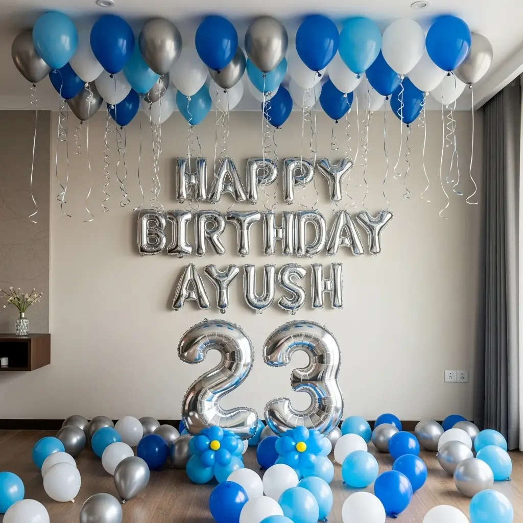 Simple Birthday Setup on Wall