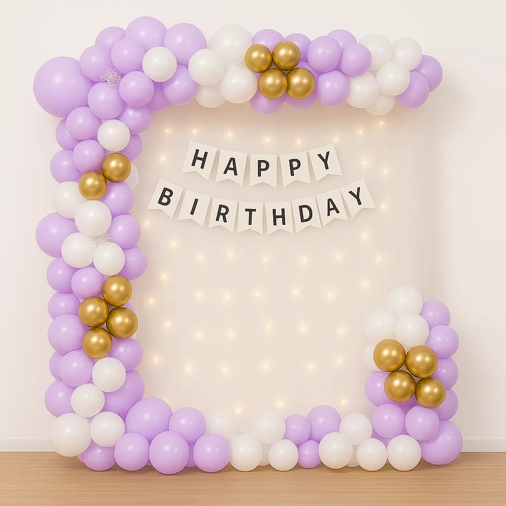 Balloon Arch Setup for Birthday