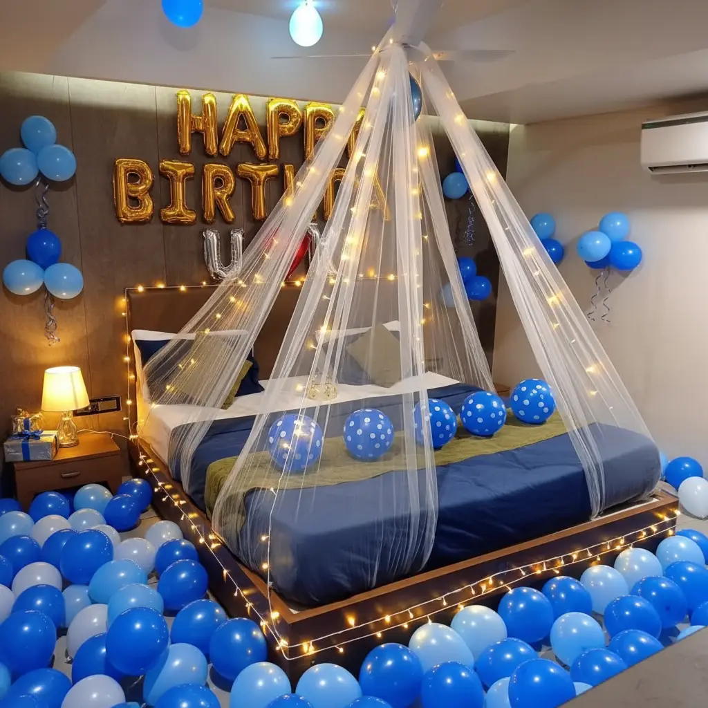 Intimate Birthday Bedroom Decoration