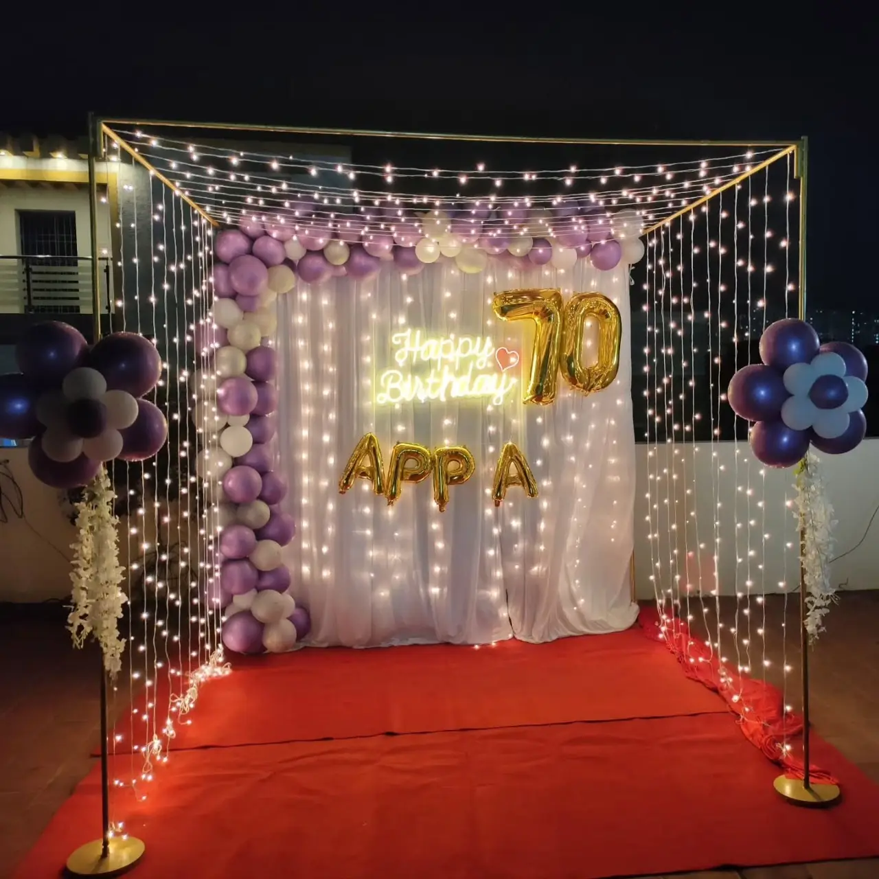 Terrace Glam Night Birthday Decor