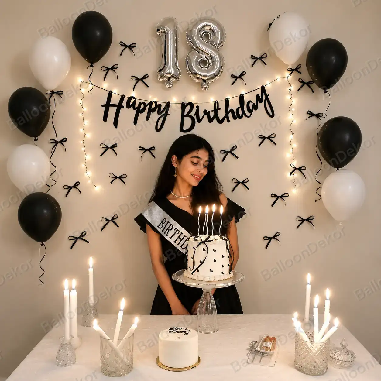 18th Birthday Candlelight Balloon Decoration — Balloon Decoration Under ₹2,000 in Kolkata