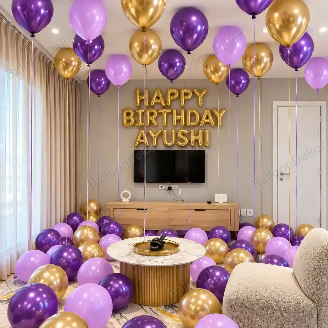 Adult Birthday Room Balloon Decoration — photo 2