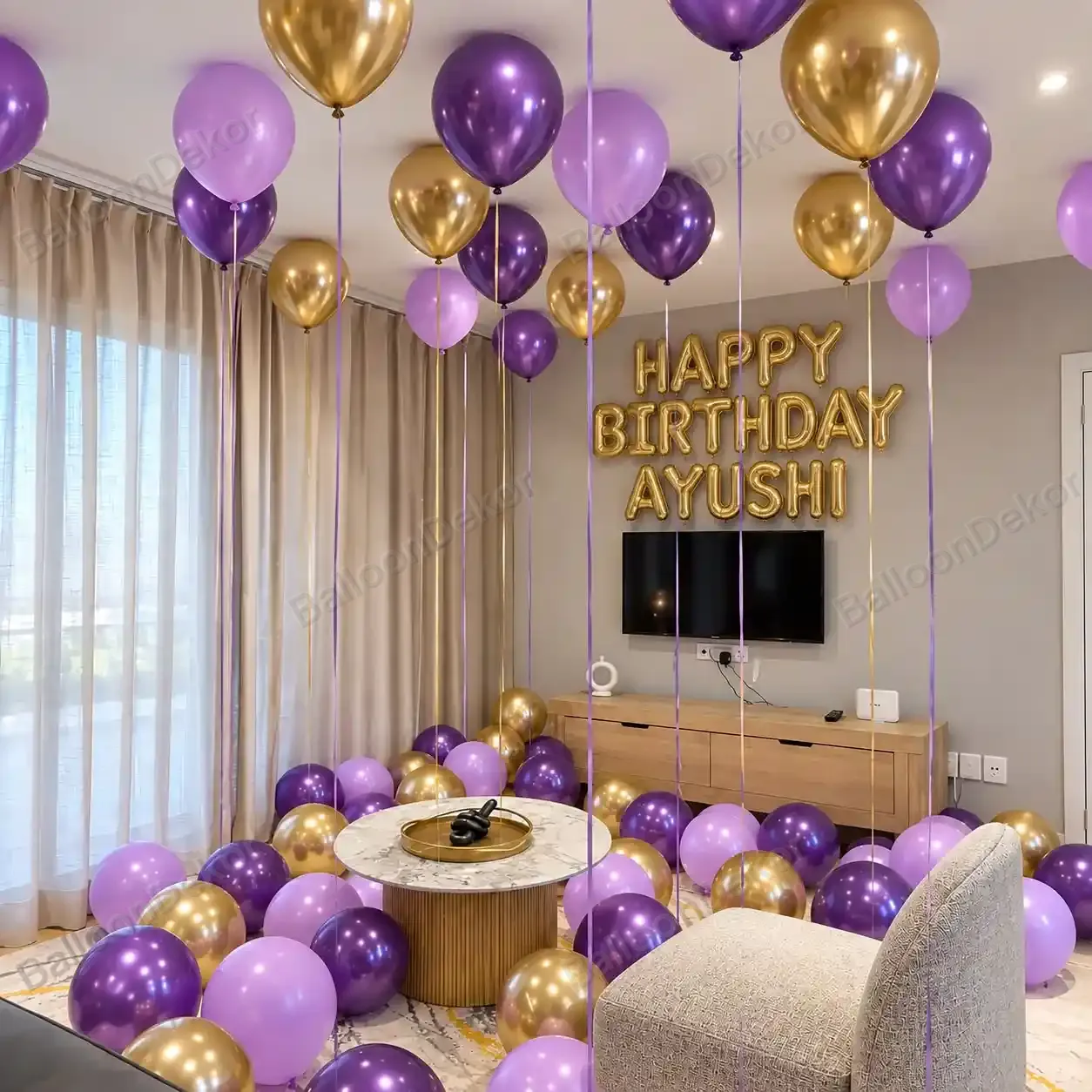 Adult Birthday Room Balloon Decoration