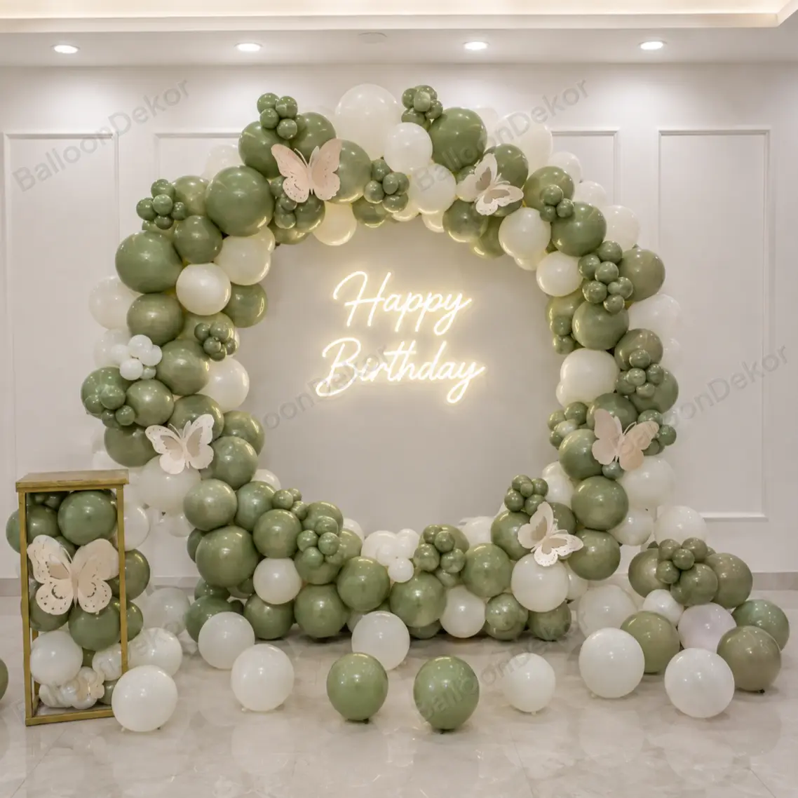 Birthday Glow Ring Backdrop Decor