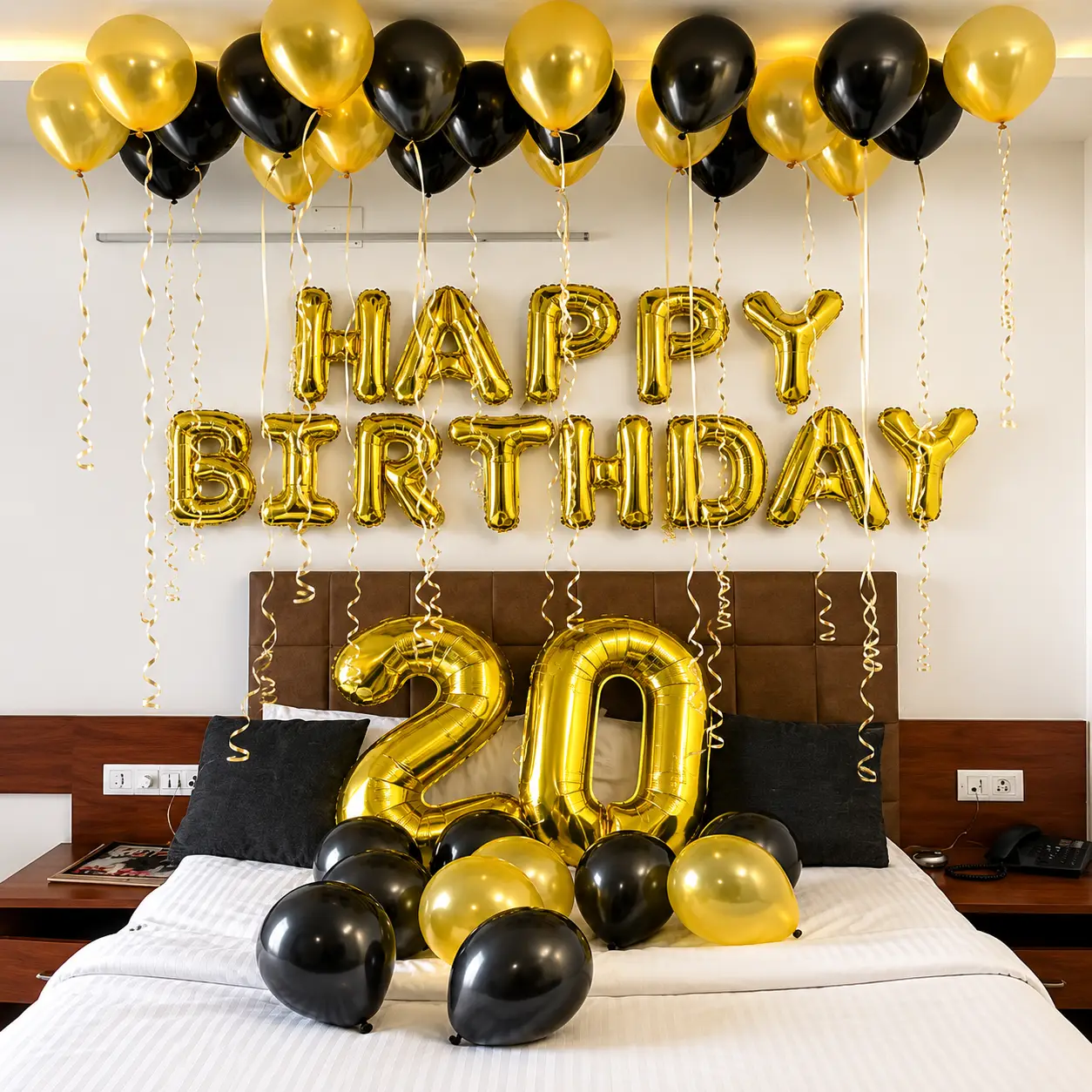 Black Gold Birthday Decor — Birthday Decoration in Chandigarh in Chandigarh