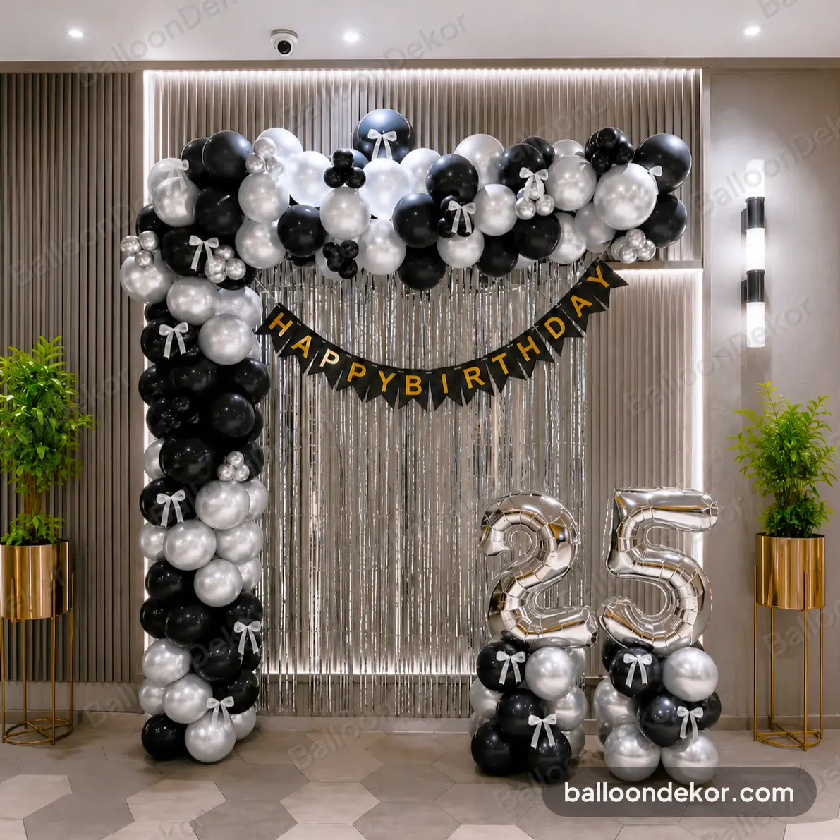 Black & Silver  Surprise Balloon Decor — Balloon Decoration in Mumbai in Mumbai