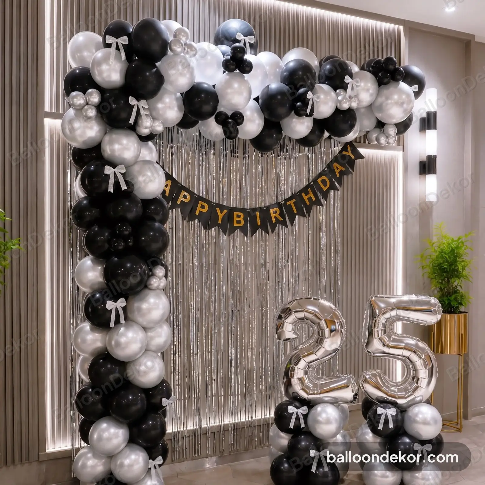 Black & Silver  Surprise Balloon Decor — thumbnail 2