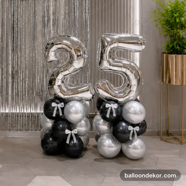 Black & Silver  Surprise Balloon Decor — thumbnail 3
