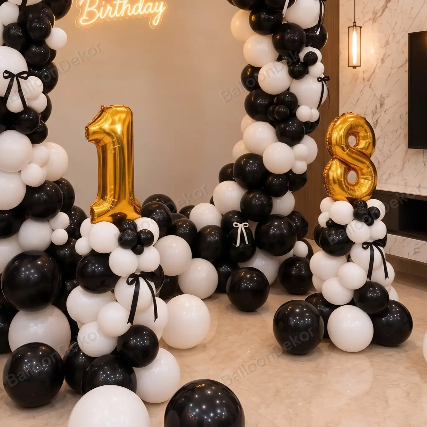 Black & White Bow Theme birthday Ring Decor — thumbnail 3
