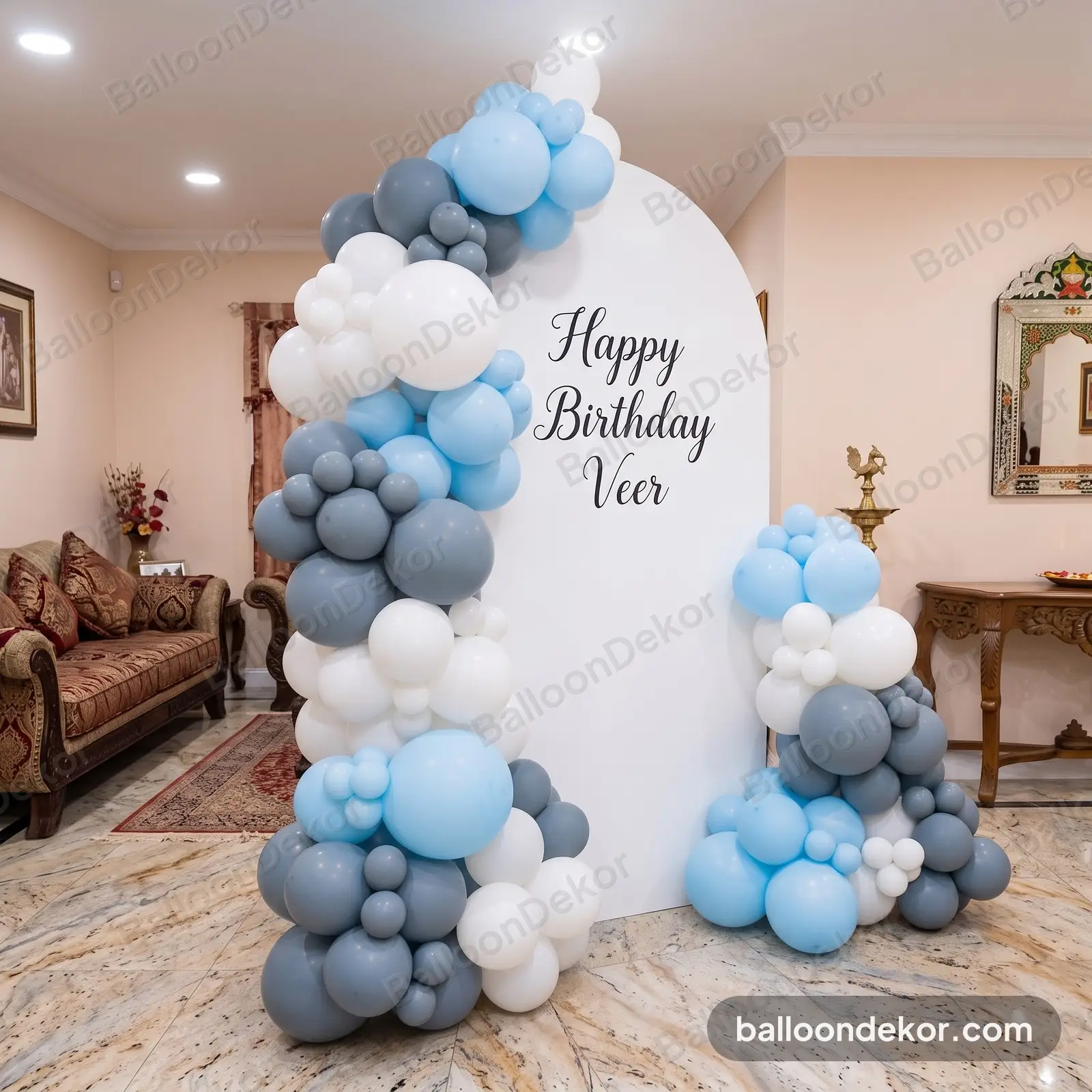 Blue Balloon Arch Backdrop Decoration in Gurgaon — thumbnail 3