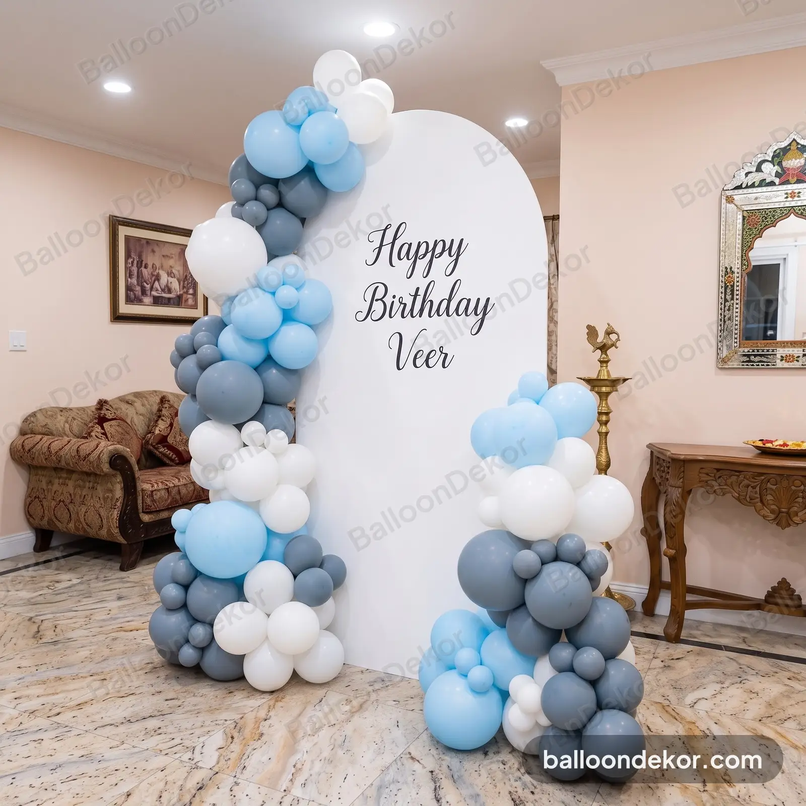 Blue Balloon Arch Backdrop Decoration in Gurgaon — thumbnail 2