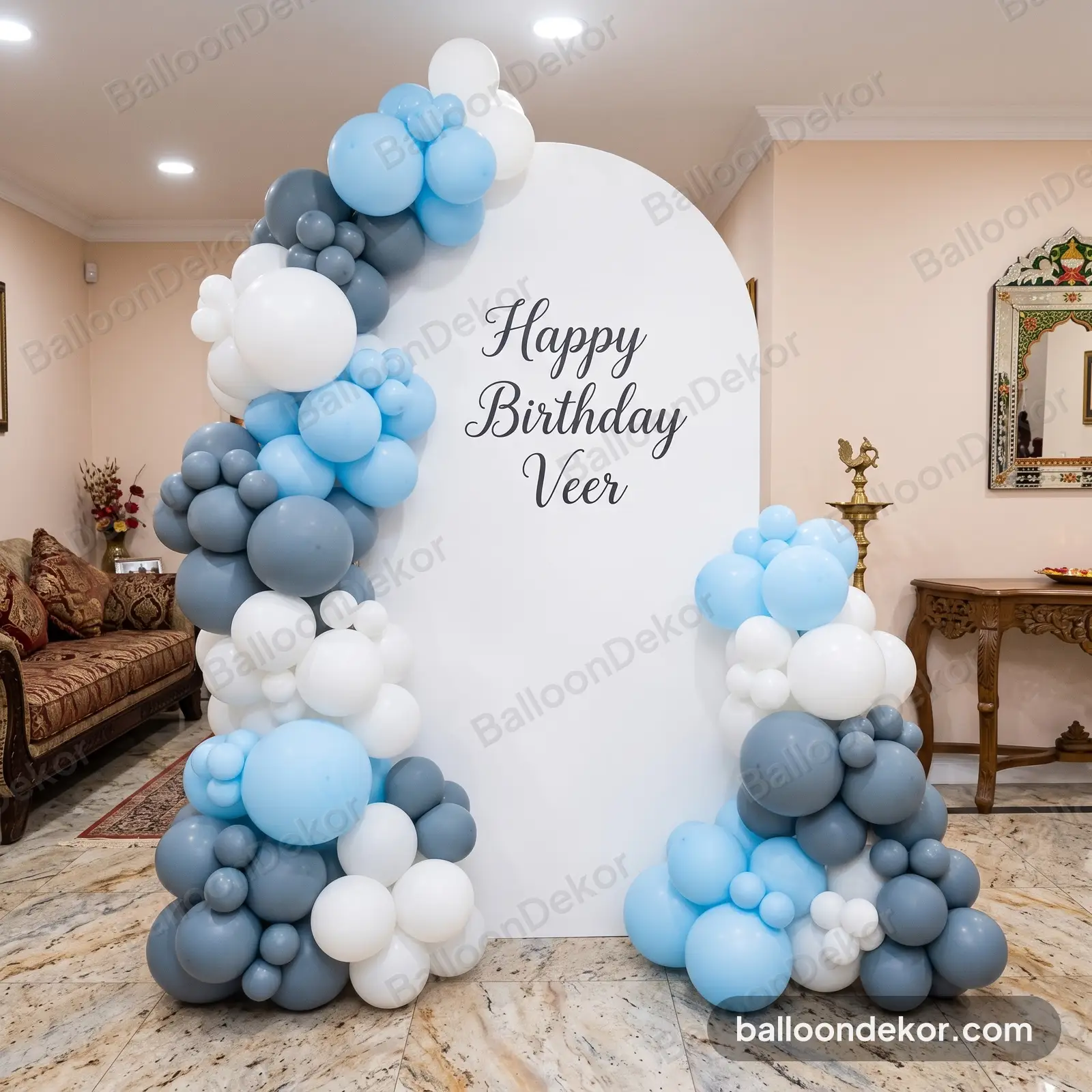Blue Balloon Arch Backdrop Decoration in Gurgaon — Balloon Decoration in Gurgaon in Gurgaon