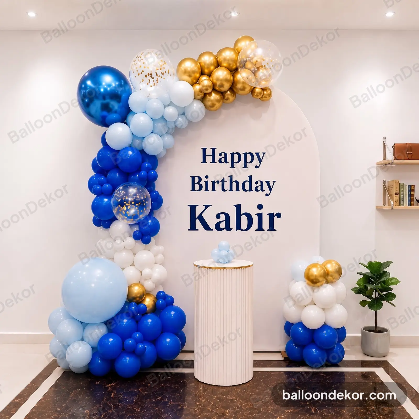 Blue & Gold Backdrop Decoration — Balloon Decoration in Kolkata in Kolkata