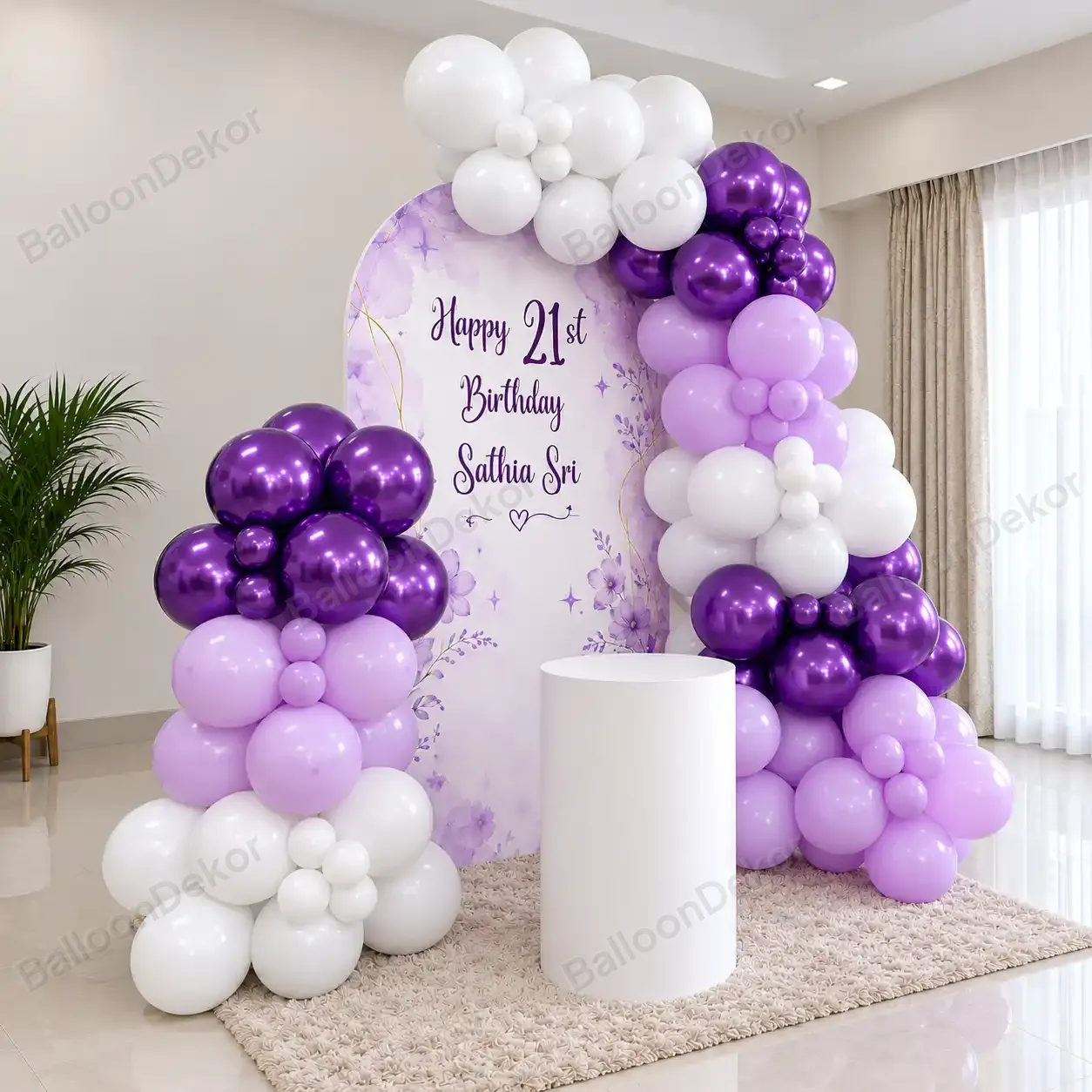 Elegant 21st Birthday Balloon Decoration — photo 2
