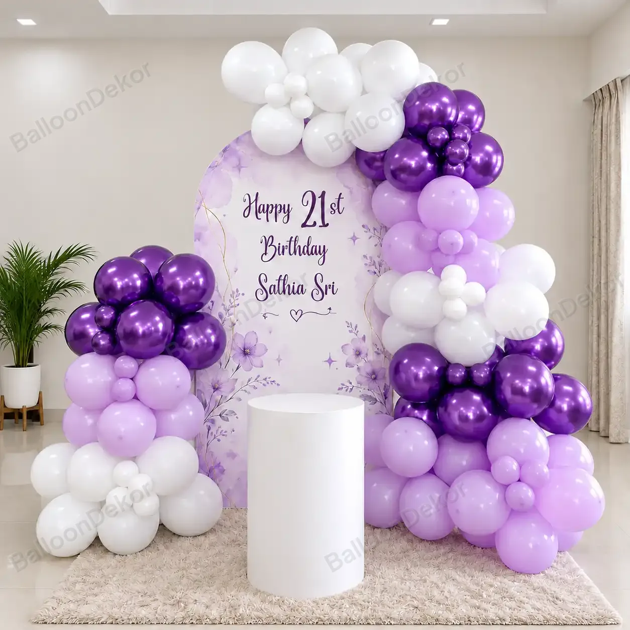 Elegant 21st Birthday Balloon Decoration