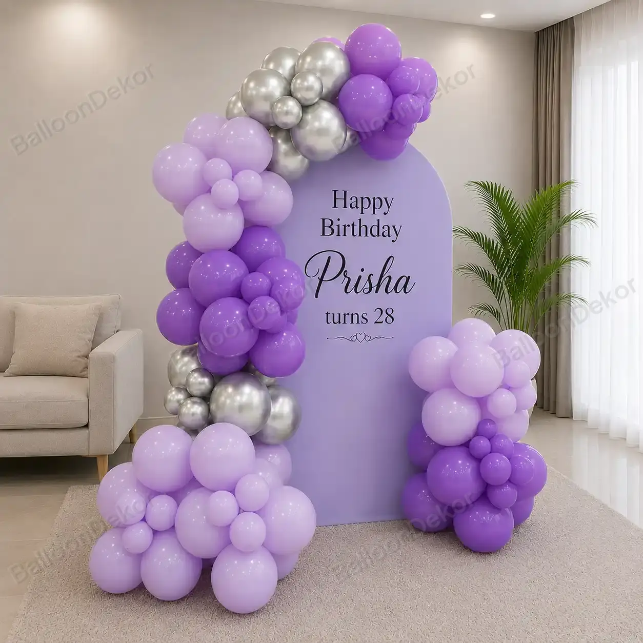Elegant Bloom Birthday Balloon Decoration — photo 2
