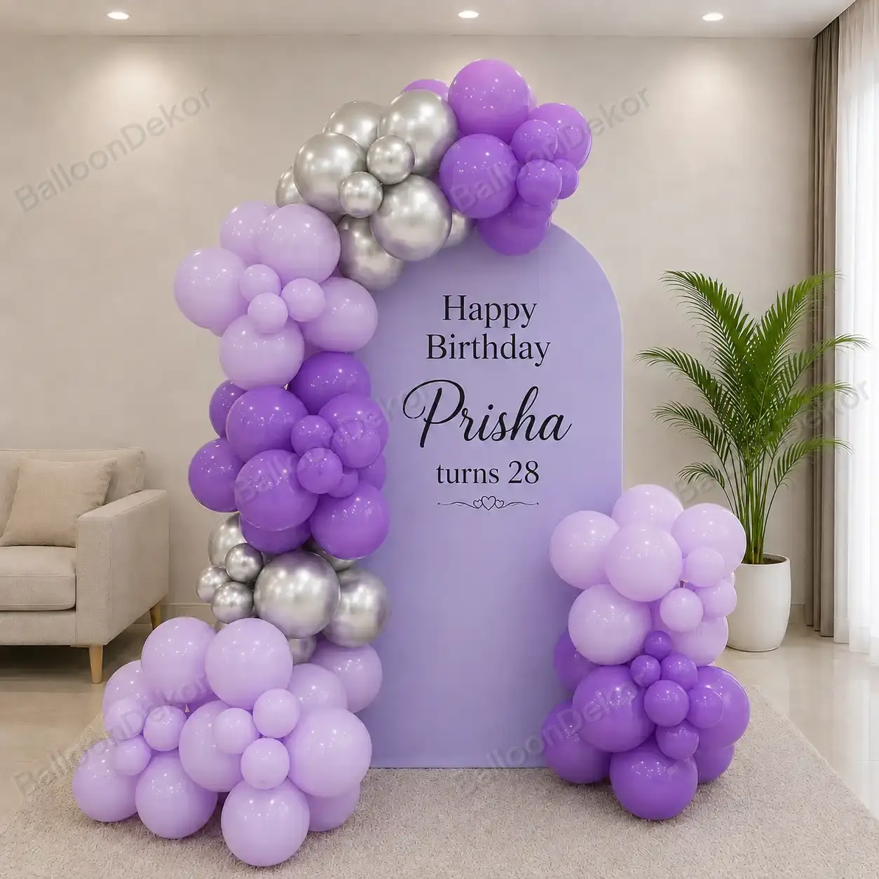 Elegant Bloom Birthday Balloon Decoration