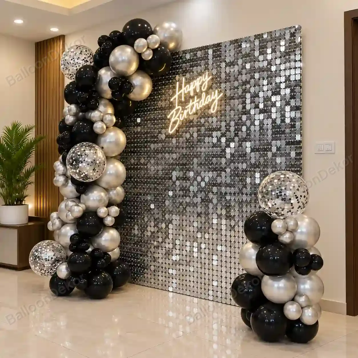 Elegant Happy Birthday Balloon Decoration — photo 2