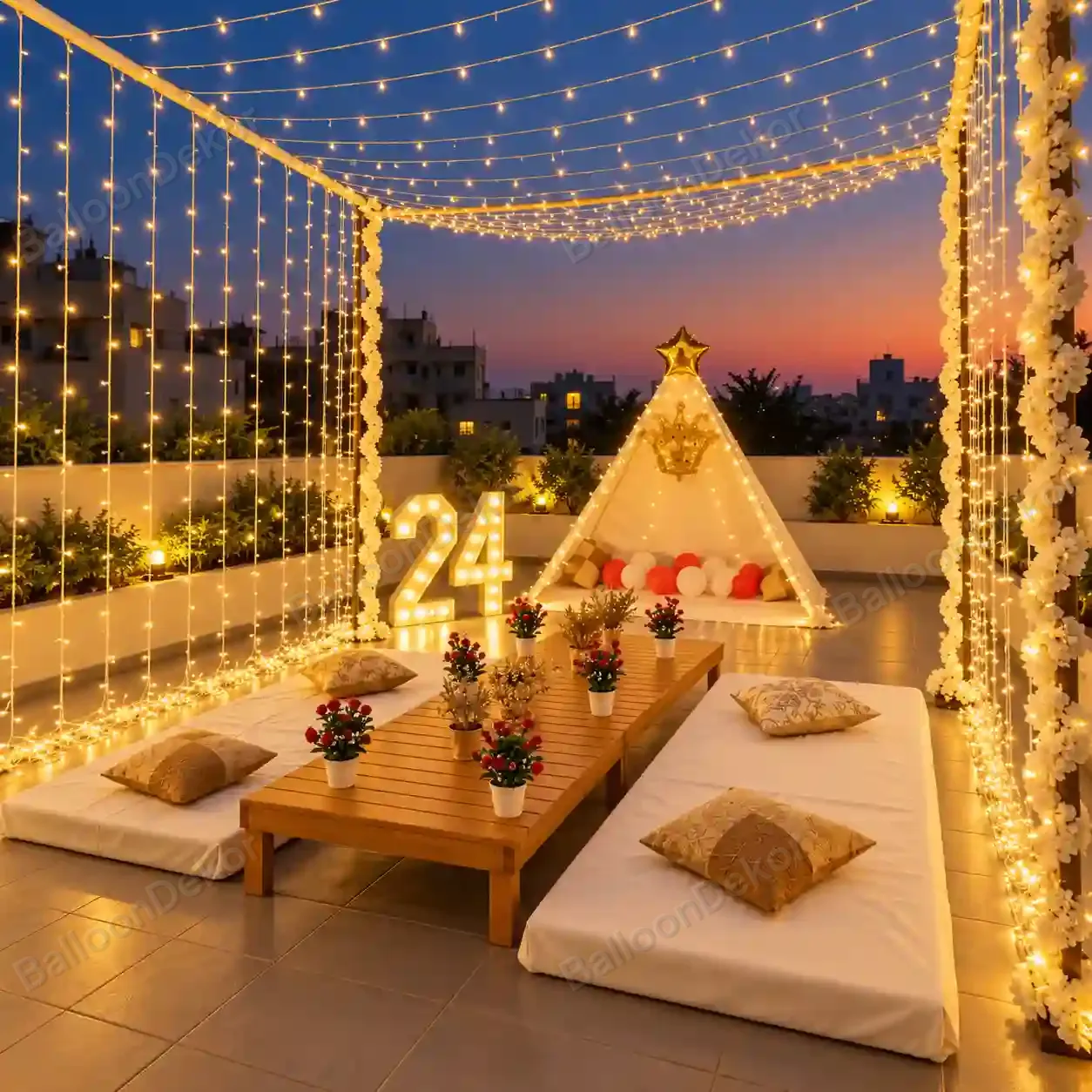 Elegant Happy Birthday Terrace Decoration — thumbnail 2