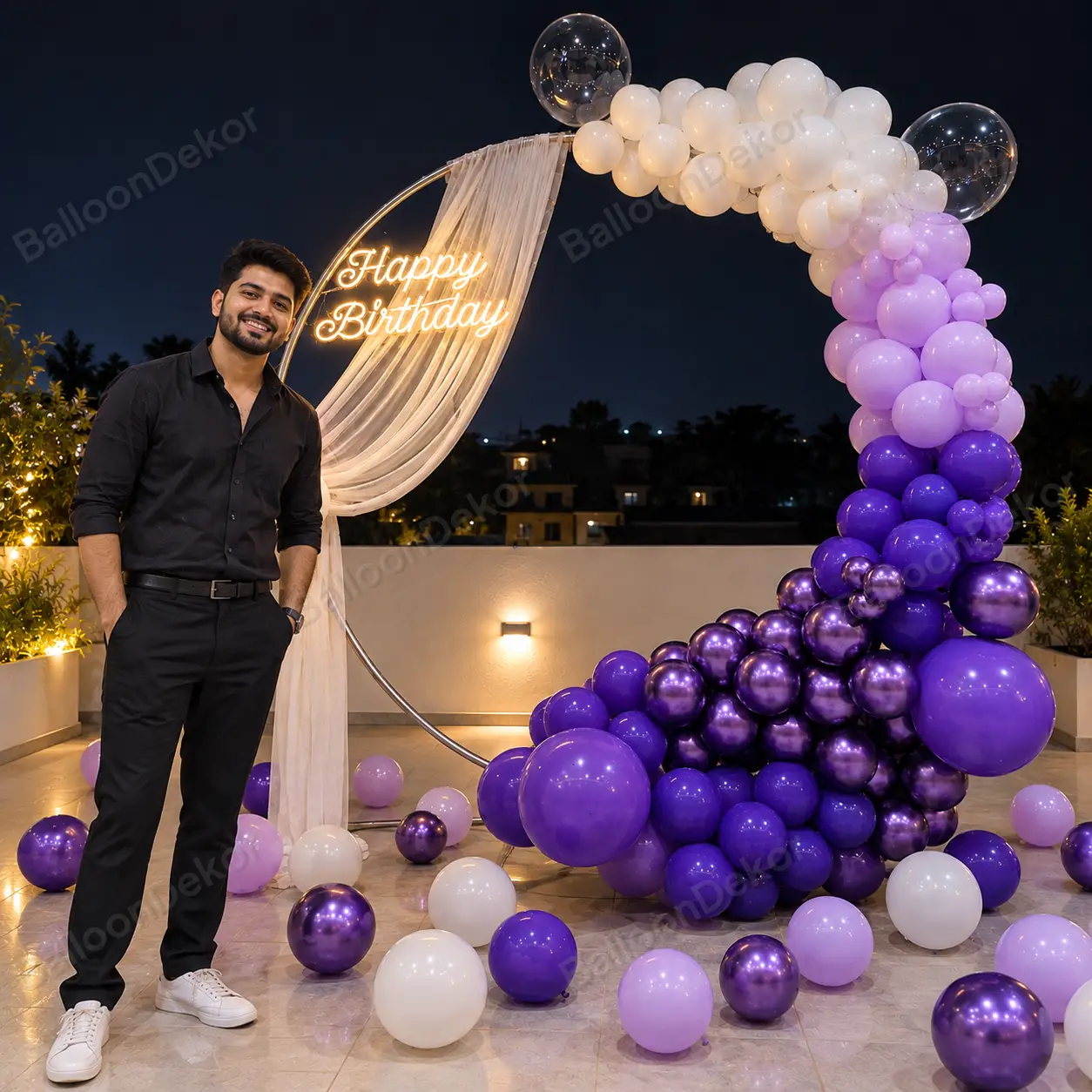 Elegant Purple Birthday Ring Decor