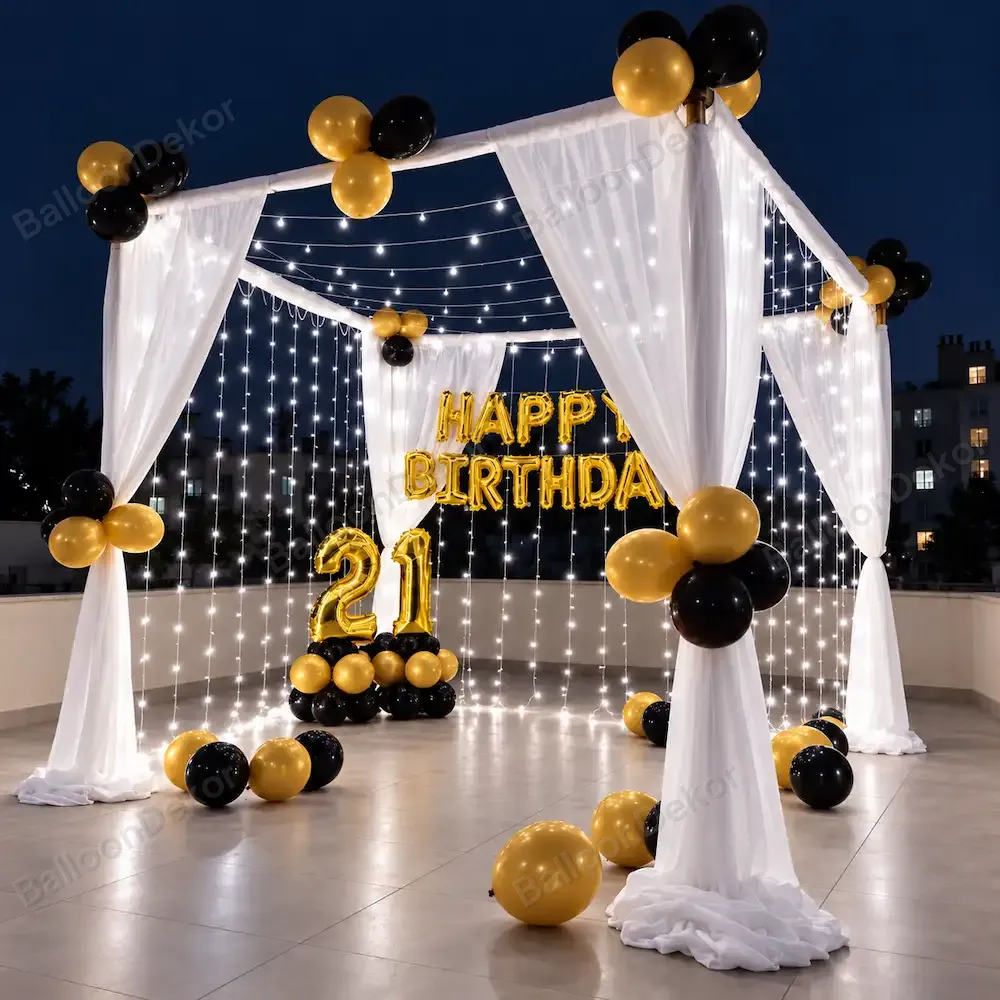 Elegant Terrace Birthday Decoration — thumbnail 2