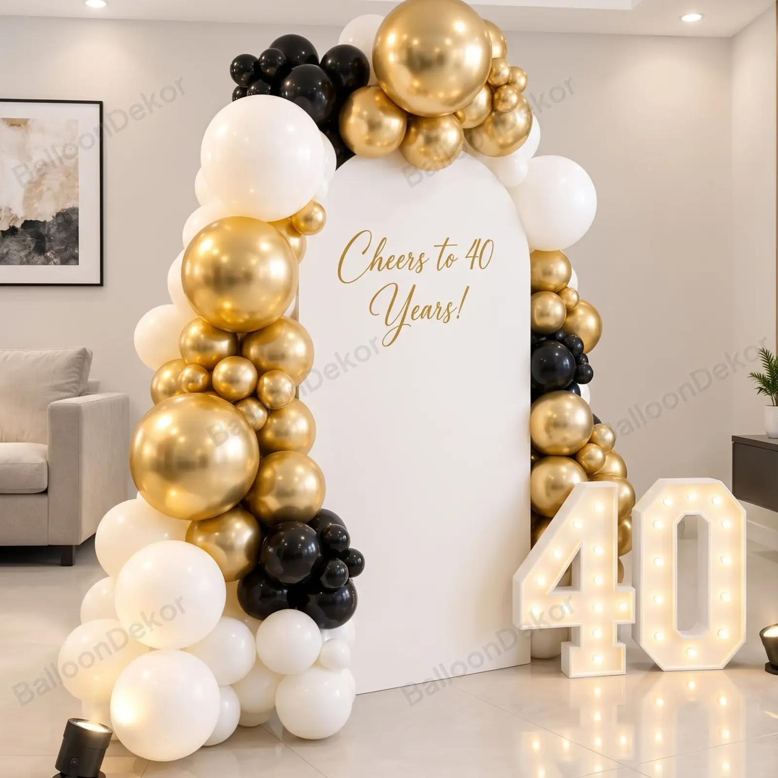 Golden 40th Birthday Theme Decor — thumbnail 2