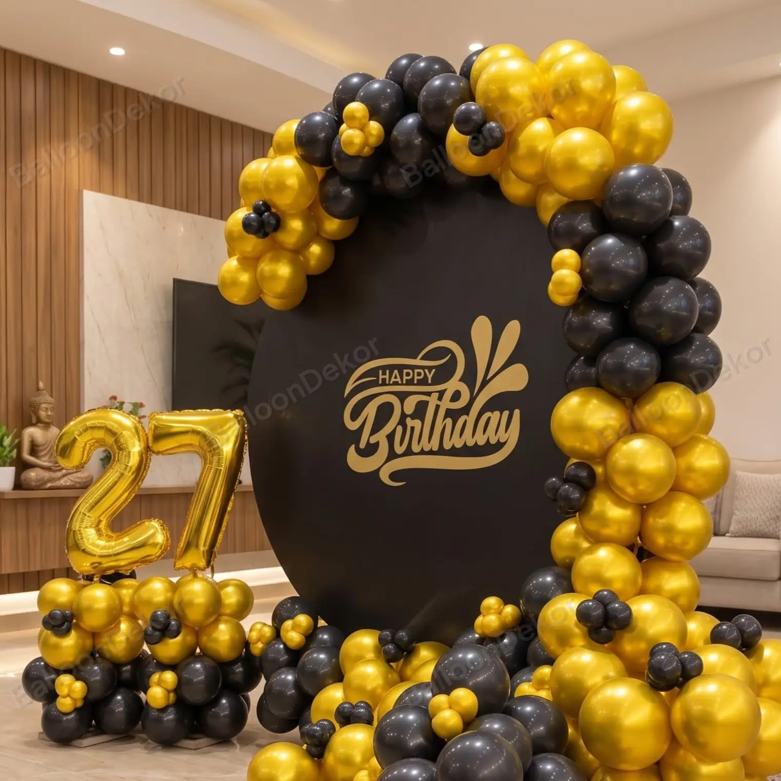 Golden Birthday Backdrop Setup — thumbnail 2