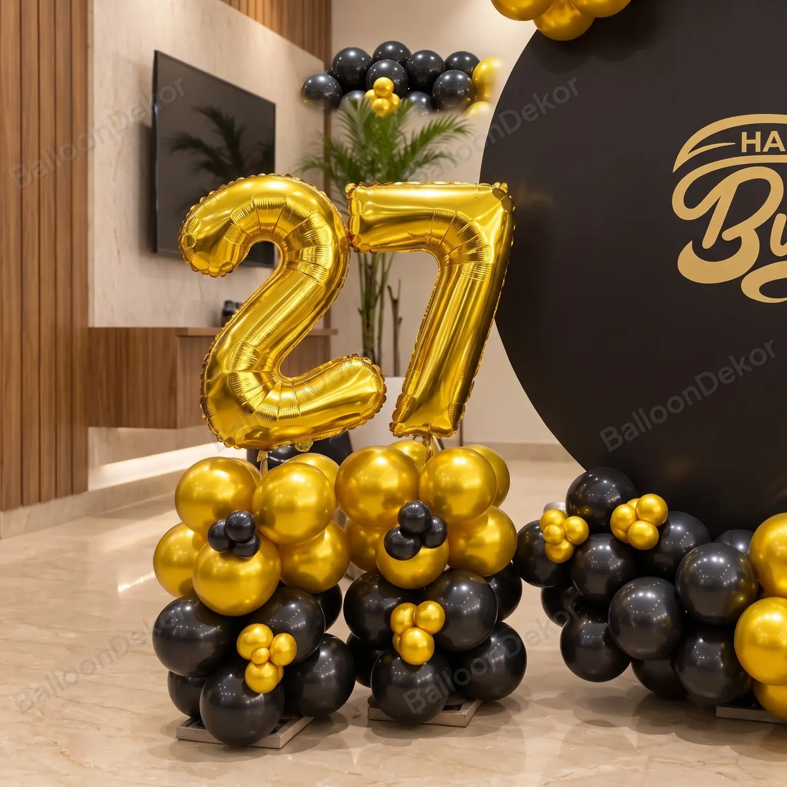 Golden Birthday Backdrop Setup — thumbnail 3