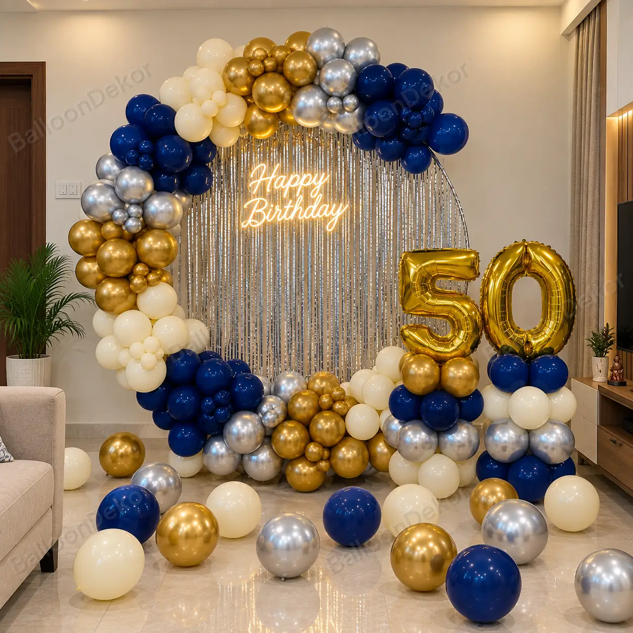 Golden jubilee Birthday Ring Decoration