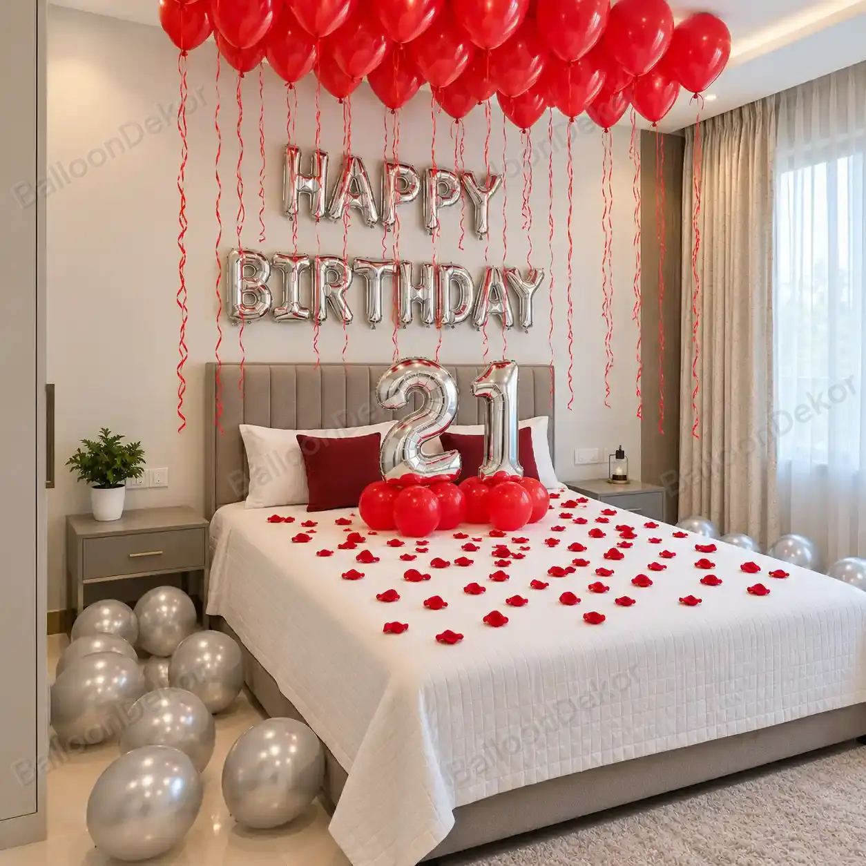 Happy 21st Birthday Bedroom Surprise Decor — thumbnail 2