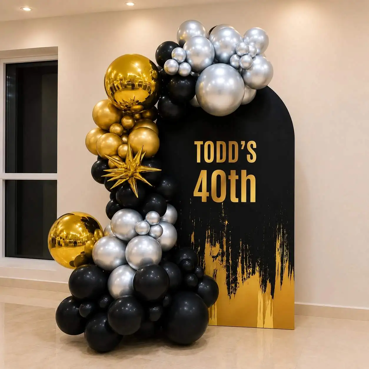 Luxury 40th Birthday Balloon Decoration