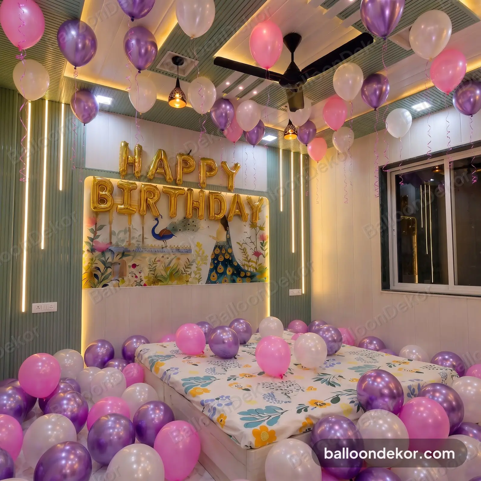 Luxury Pink Purple Balloon Decoration in Kolkata — thumbnail 2