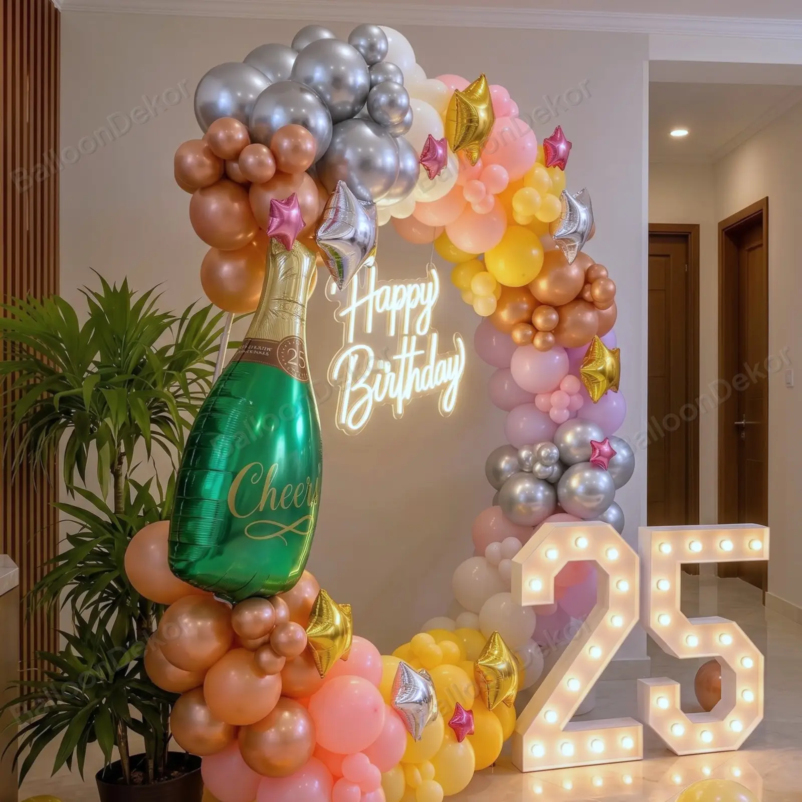 Pastel Glam 25th Birthday Arch — thumbnail 2
