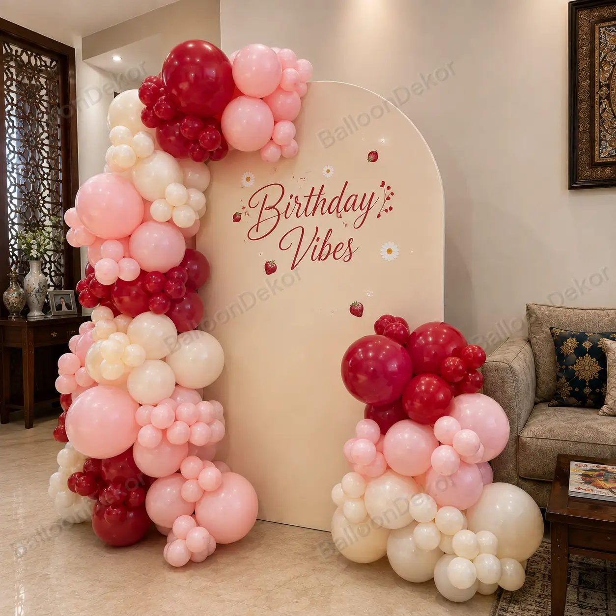 Red & Pink Birthday Vibe Decoration — photo 2