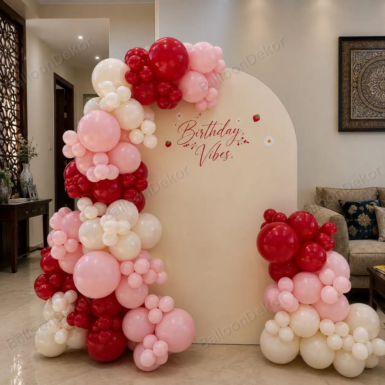 Red & Pink Birthday Vibe Decoration