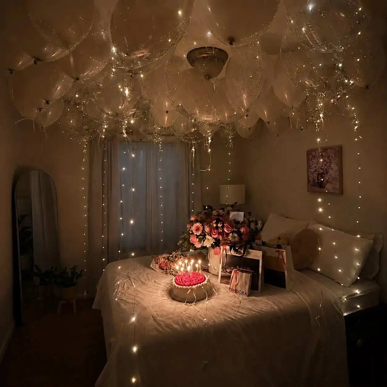 Romantic Balloon Ceiling Decoration for Birthday — thumbnail 2