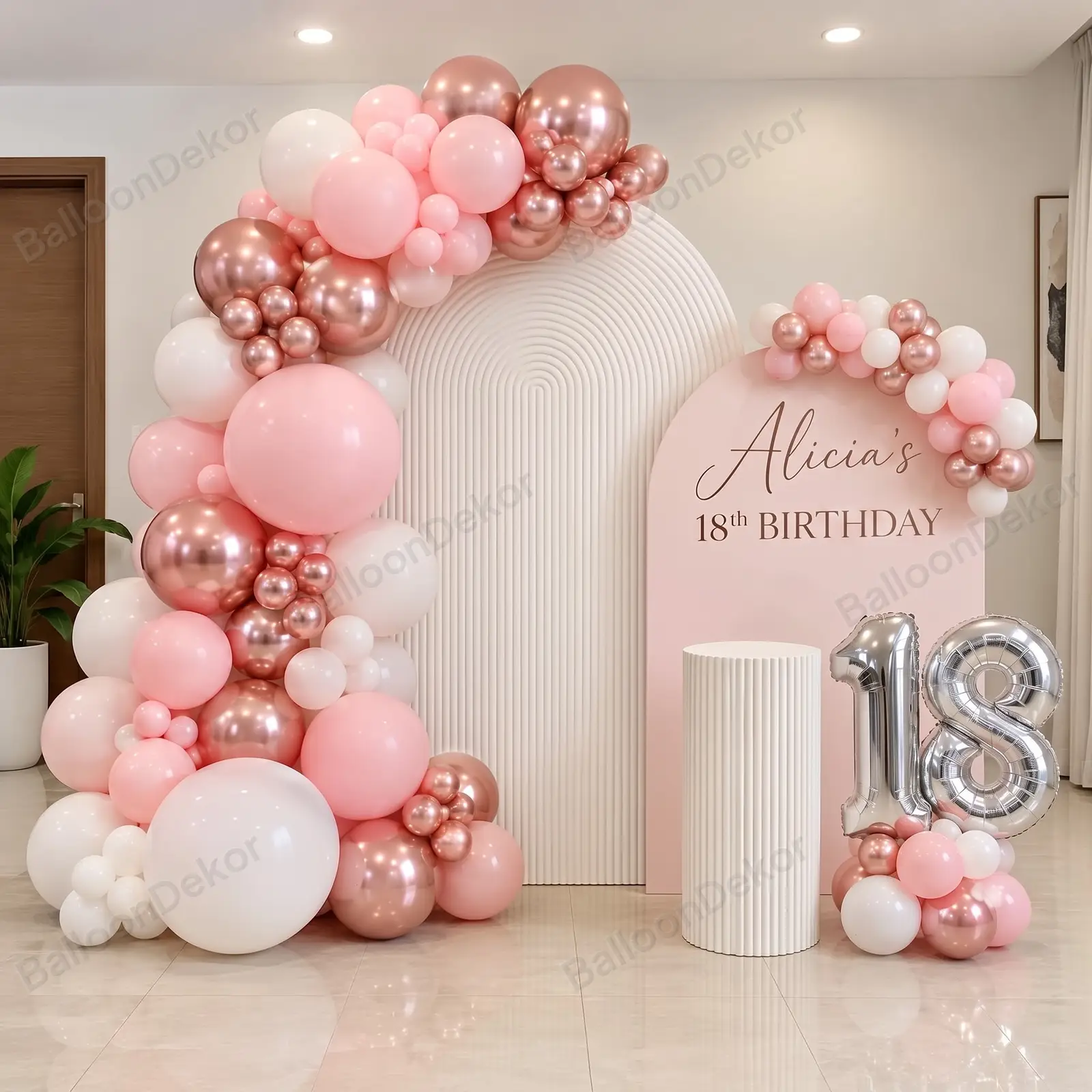 Rose Gold Dream Birthday Decor