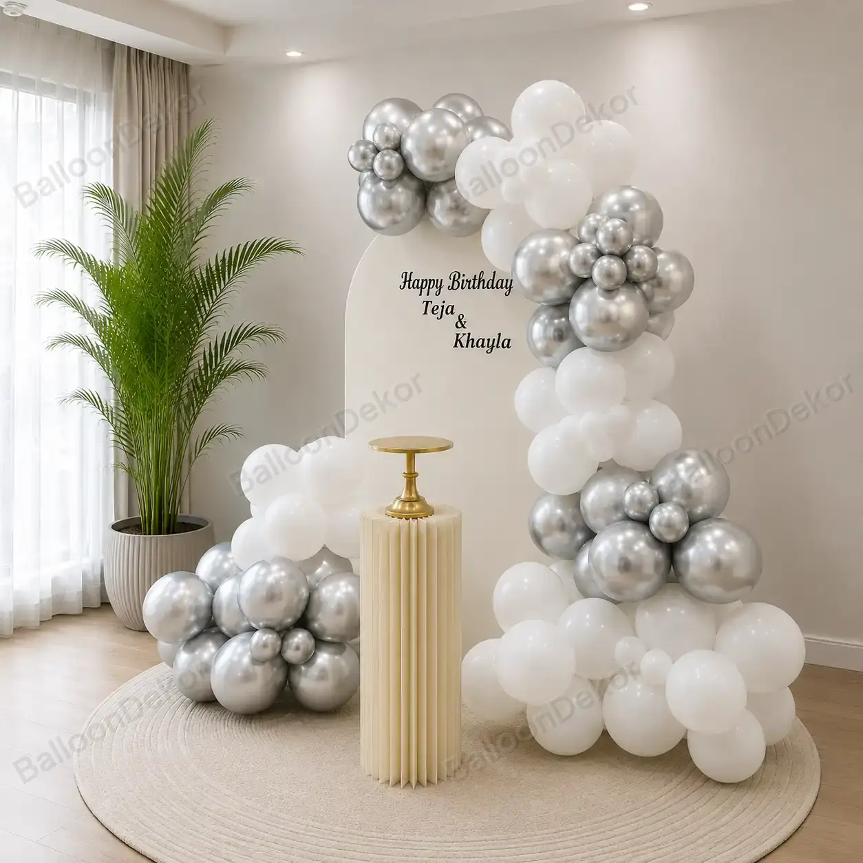 Silver White Elegance Adult Birthday Decoration — photo 2