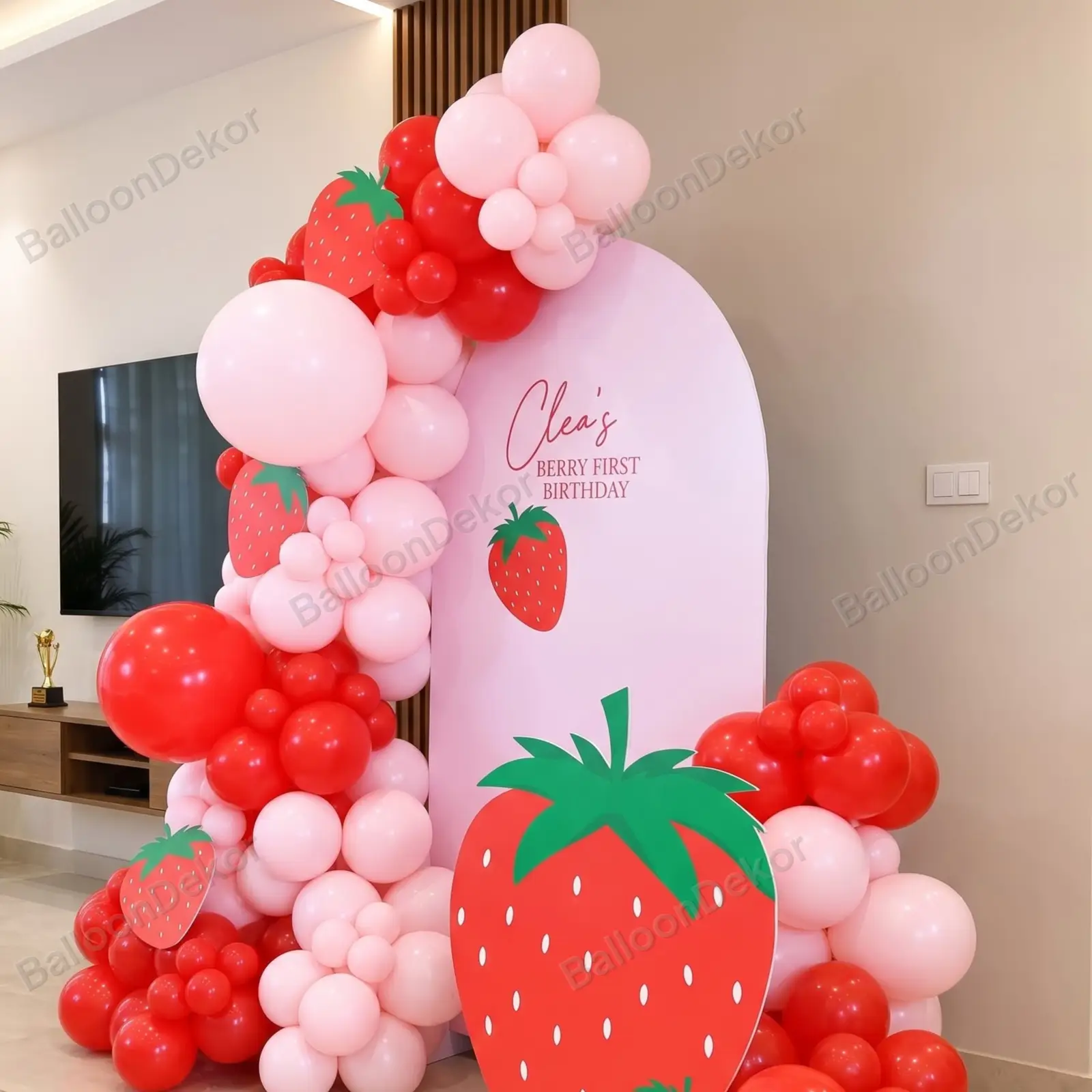 Strawberry Theme Birthday Decoration — thumbnail 2