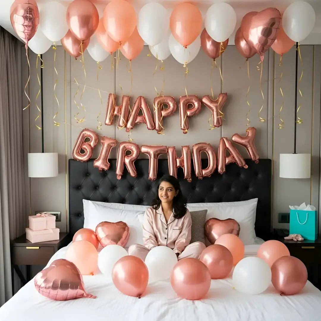 Surprise Birthday Decoration for Girlfriend — Balloon Decoration at Home by Expert Decorators