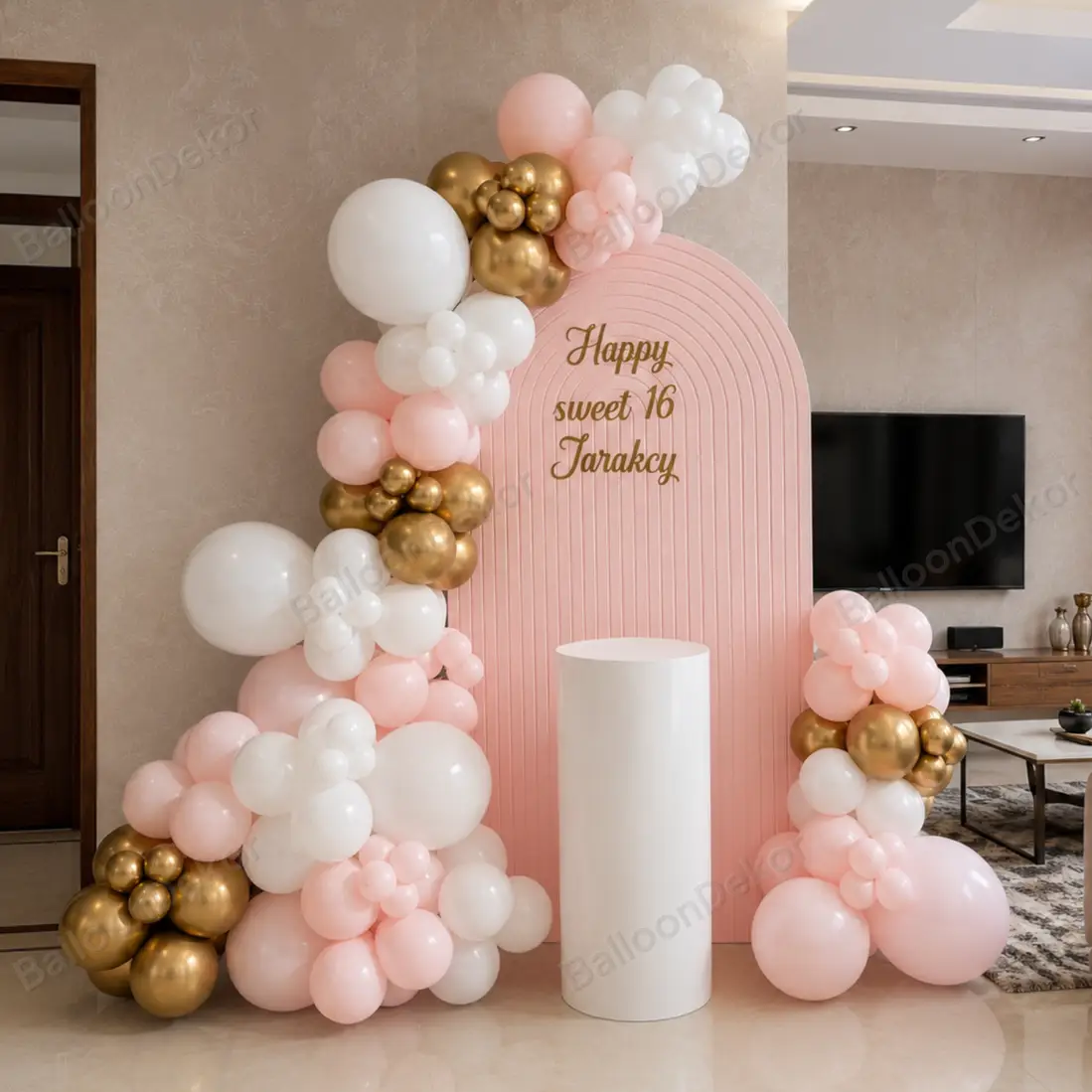 Sweet Sixteen Birthday Backdrop Decor