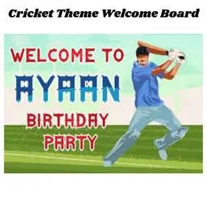 Cricket Theme Welcome Board
