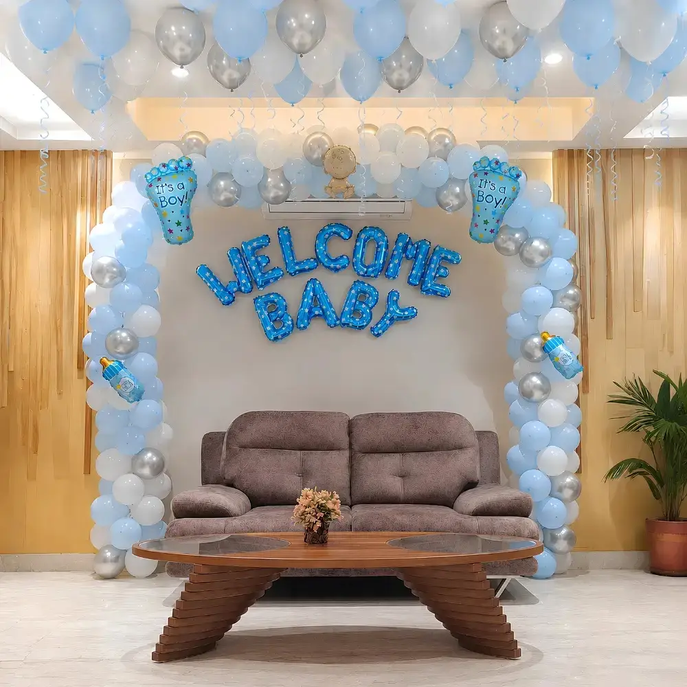 Blue & White Decoration for Welcome Baby — Newborn Baby Welcome Decoration