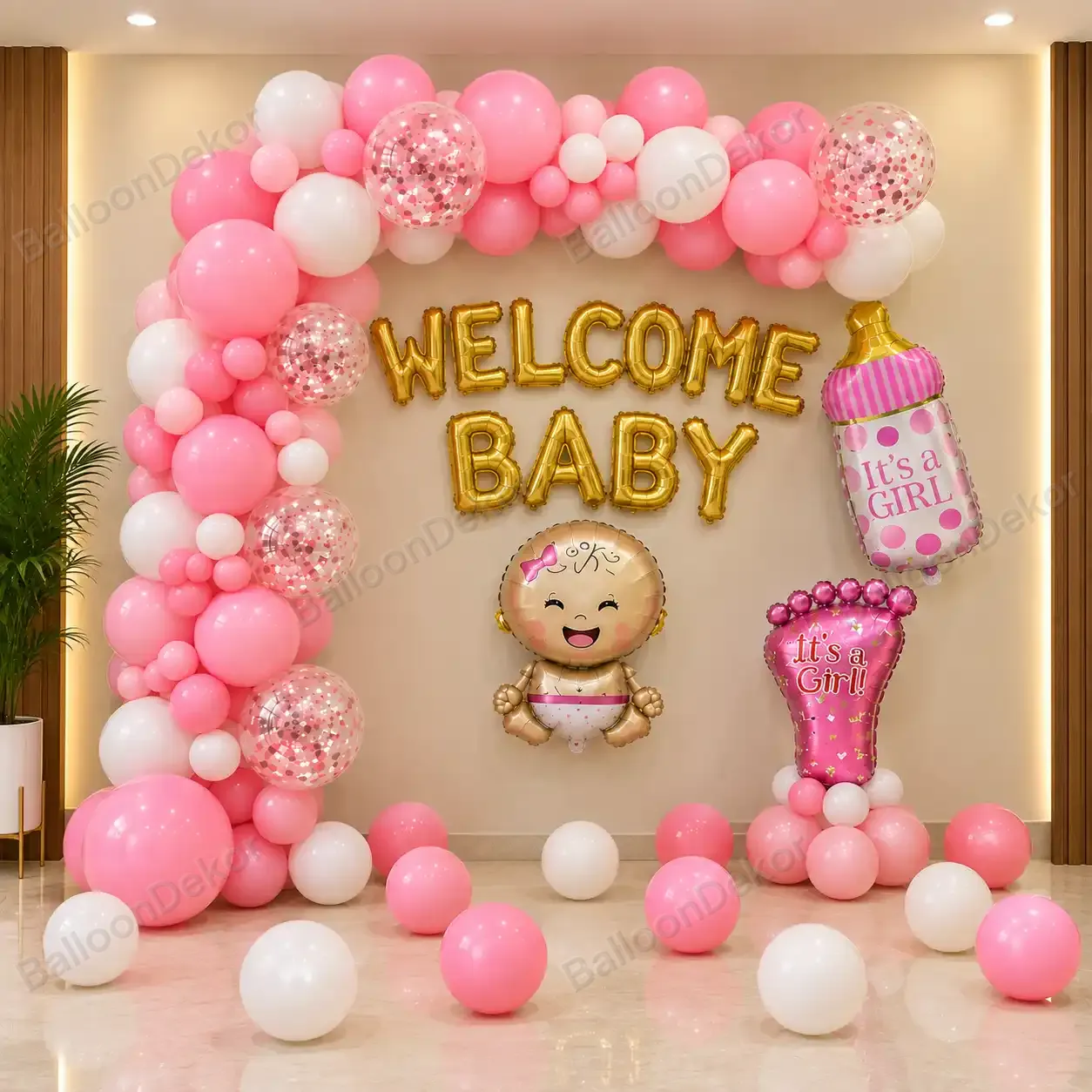Elegant Welcome Baby Balloon Decoration