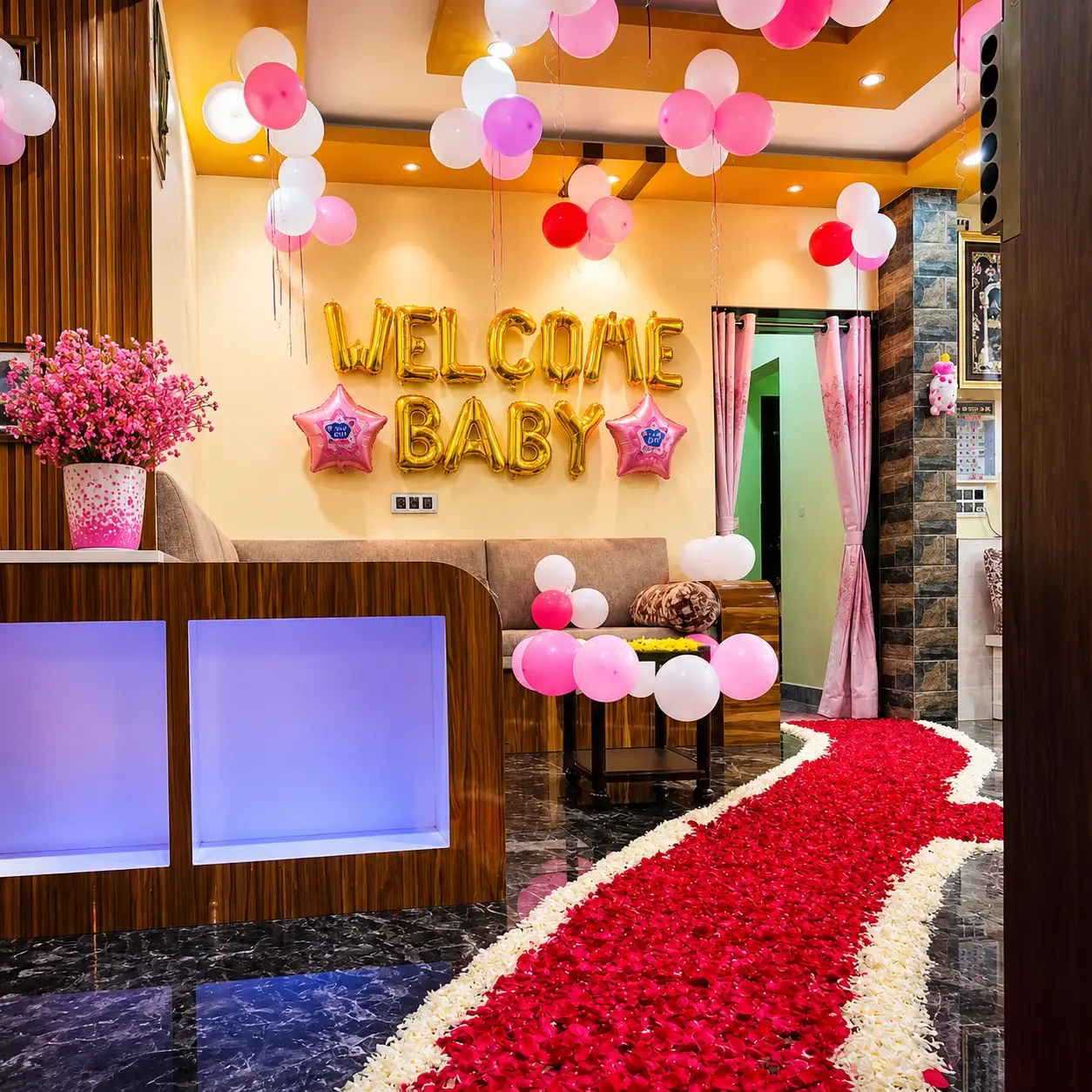 Flower Decor for Welcome Baby — Newborn Baby Decoration in Lucknow in Lucknow