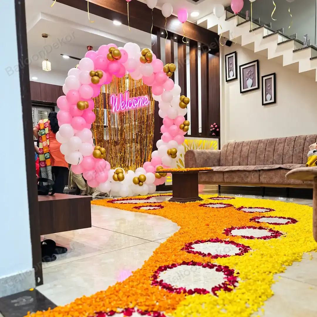 Grand Home Arrival Setup — Newborn Welcome Decoration in Bangalore in Bangalore