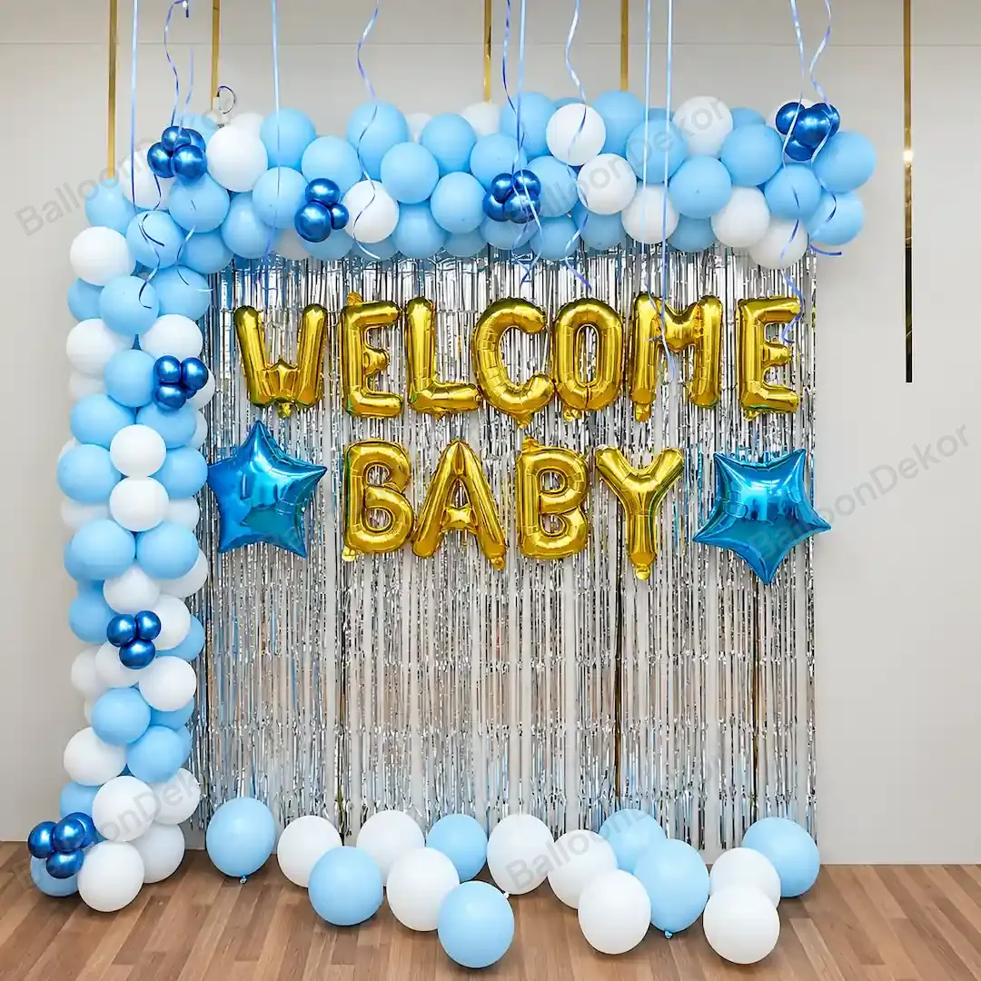 Hall Decor for Baby Boy — Baby Boy Welcome Decoration