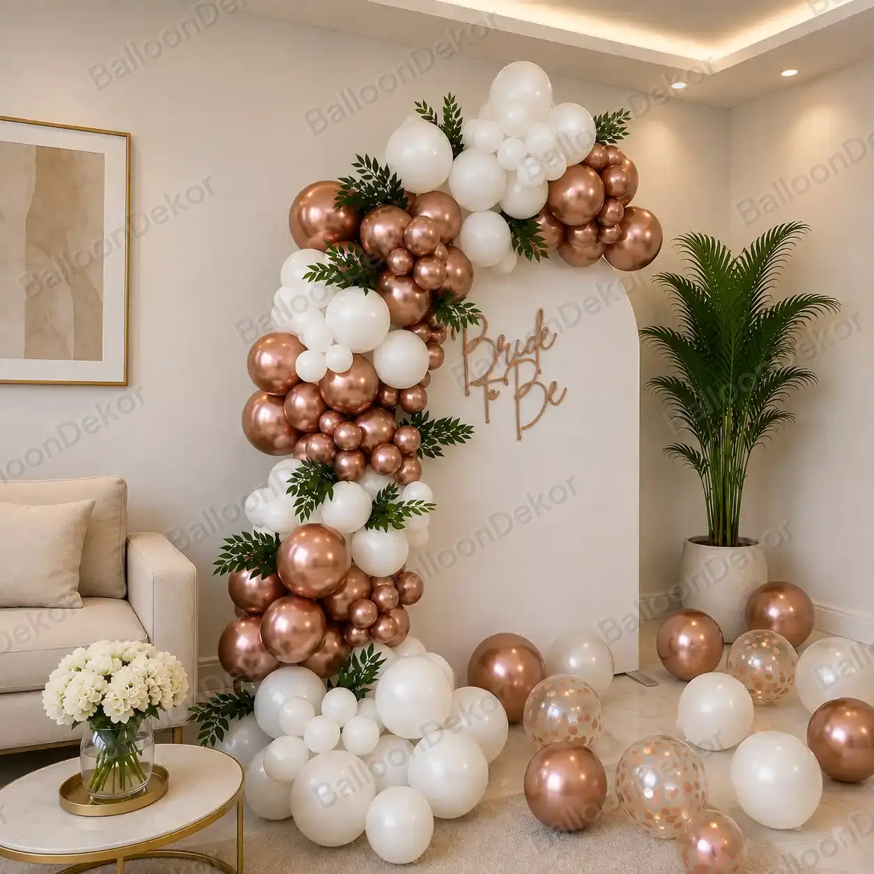 Elegant Bride To Be Balloon Backdrop — thumbnail 2