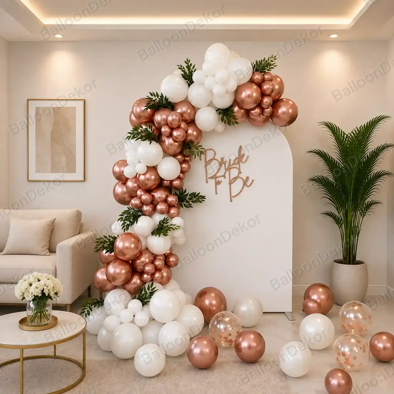 Elegant Bride To Be Balloon Backdrop — thumbnail 1