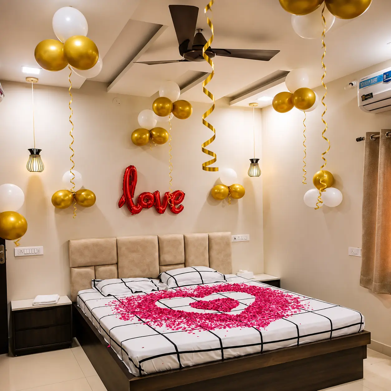 Basic First Night Room Decor — First Wedding Night Decoration in Kolkata in Kolkata
